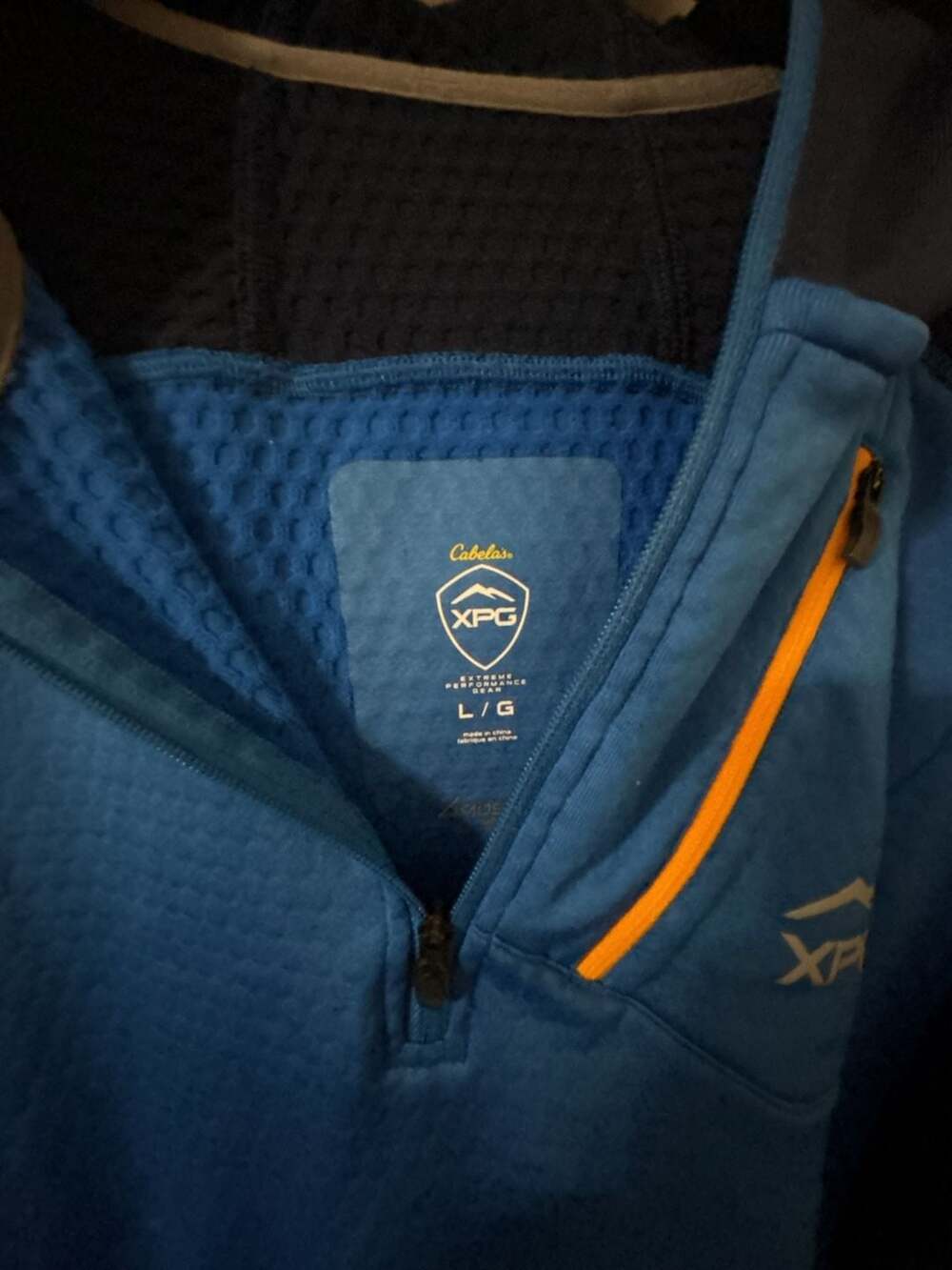 Cabela's XPG Extreme Performance Gear Men's Blue/Navy Quarter-Zip Performance Ho
